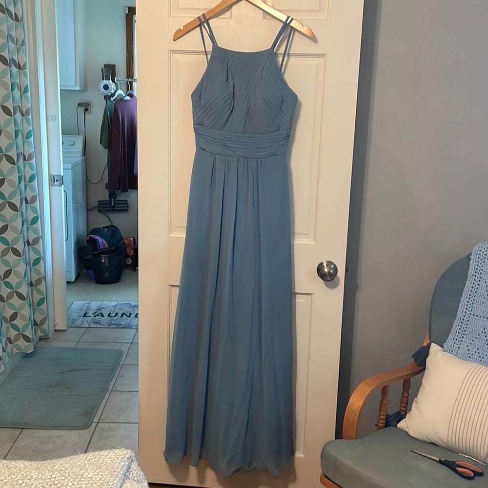 Azazie Gaia Steel Blue Size 6